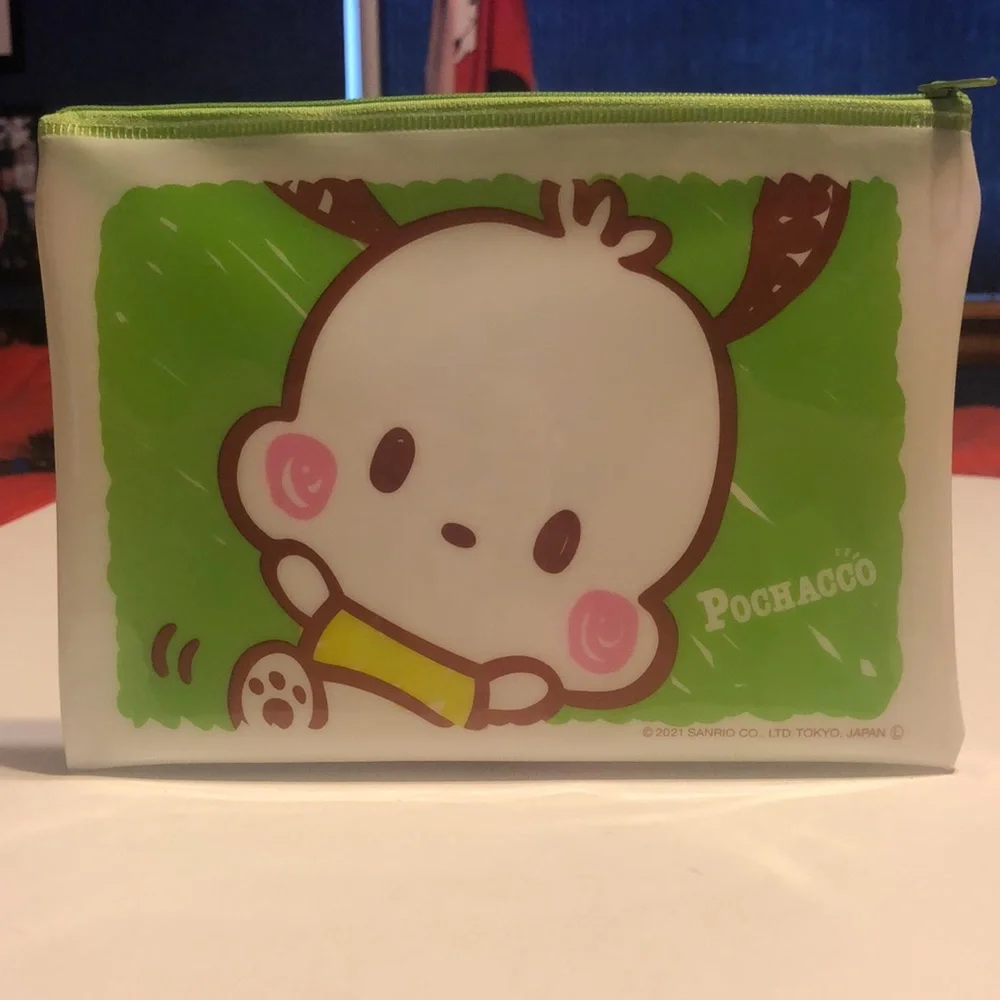 🟢 2021 Sanrio Pochacco Pencils Case POCHACCO SLIM FLAT ZIPPER POUCH Tokyo Japan